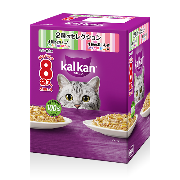 パウチタイプ ゼリー仕立て 2種のセレクション まぐろ・たい・白身魚・ほたてだし入り　まぐろ・かつお・さけ・えび風味
